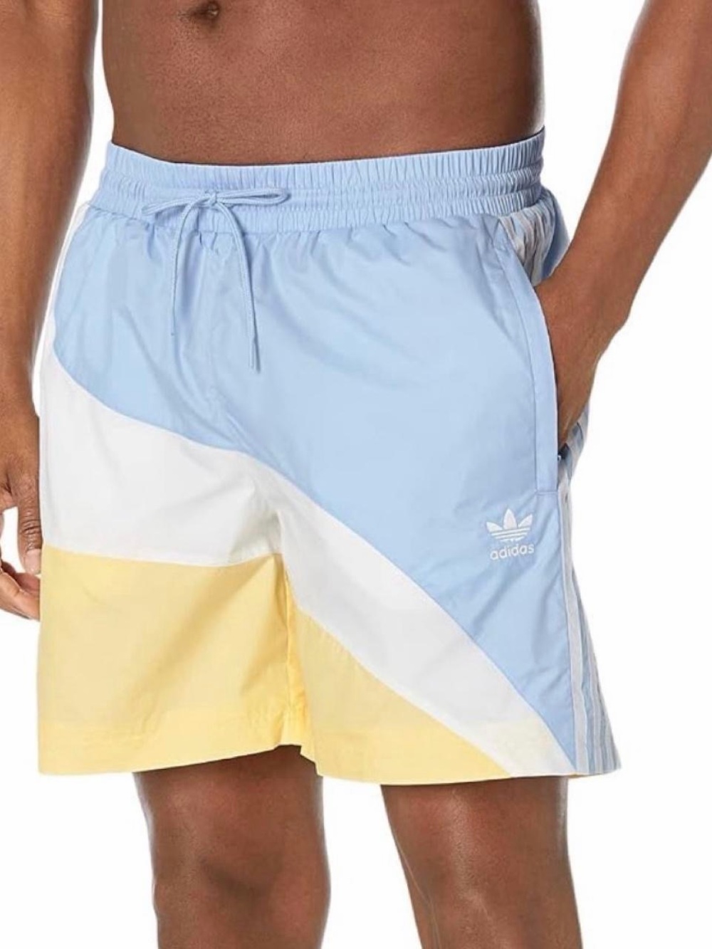 adidas Men’s Light Blue, White & Yellow shorts